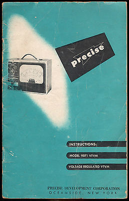 Instructions Owners Manual for Precise Model 9071 Vtvm