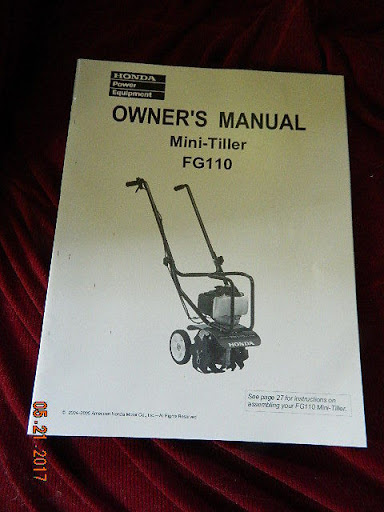 Honda FG110 Tiller owners Manual