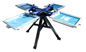 Model-M 4 Color 4 Station Screen Printing Press 360 Degree Rotary