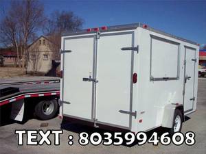 8 x 12 V nose White enclosed trailer Covered Wagon