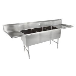 Three Compartment Sink with 2 Drain Boards (1879 Caravan Trail)