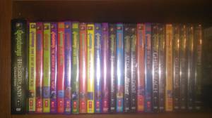 29 Goosebump dvds, some unopened. All in excellent shape (West Roxbury)