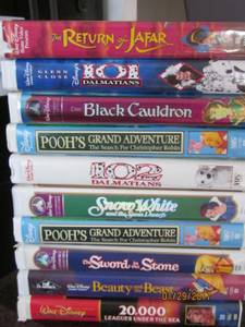 Walt Disney VHS tapes (Apple Valley)