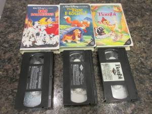 3 Walt Disney Classics Vhs Bambi Fox & Hound and 101 Dalmatians Movies