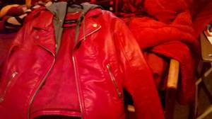 Women's red leather coat size medium (eastside)