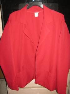 Bright red jacket for office wear..Basic (Far NE Phila)