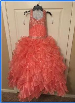 Girls Size 10 Pageant Formal Wear Gown