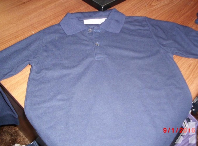 Adult Navy Pique Long Sleeve Polo Shirts