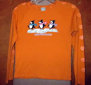 Old Navy Long Sleeve Top, Penguins 'Follow the Leader' Childs Large (East