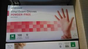 NIB Vinyl and Latex Exam Gloves Powder Free Size Med (Collegeville)