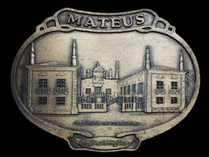 VINTAGE 1970s **MATEUS** PRODUCE OF PORTUGAL BOOZE BELT BUCKLE (Downers Grove