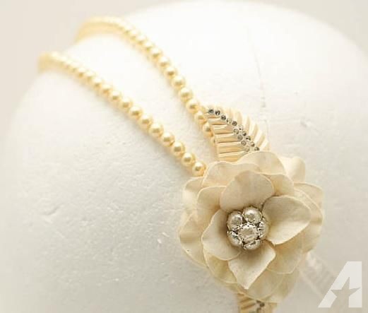 Gatsby 1920's Style Pearl/Rhinestone Floral Headband