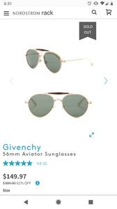 Givenchy 56mm Aviator Sunglasses (Philadelphia)