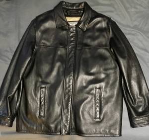 Mint Condition Black Leather Coat (North Durham)