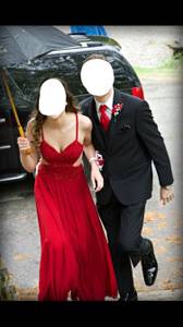 beautiful red prom dress