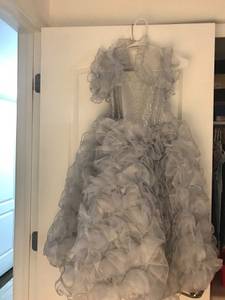 Silver Ruffle Dress w Sparkle Bodice (West)