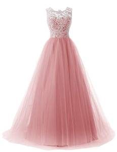 Long Blush Lace Dress