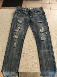 IT New Jeans Dark Blue Skinny Jeans Distressed Jeans 32 x 40 NEW (North Denver)