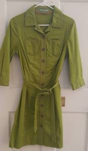BODEN contrast stitch stretch cotton belted shirt dress sz 4 (Baltimore - Camden
