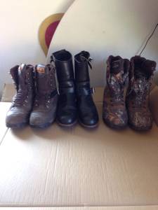 Several Pair Size 13 Cowboy, Hunting, Work Boots Gently Used (Newcastle)
