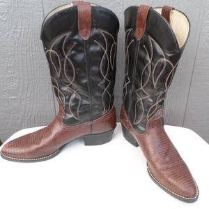 BRONCO FANCY LEATHER STYLE WESTERN COWBOY BOOTS # 168087 Size 11 D (Val Vista &