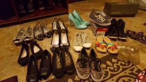 Lots of shoes kids Sz 12 to adult ladies 8 Holiday shoes etc (Reading)