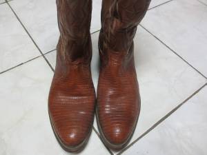 Men's Cowboy Boots Tony Lama 8025 Brown Teju Lizard Western size 8 D