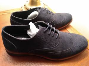 Dapper Oak&Rush Navy Blue Wingtip Oxford Men's Shoes - size 10 (Malden)