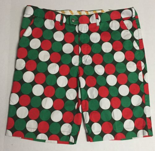 Loudmouth Golf Shorts Size 40 Jingle Balls Christmas Colors
