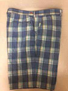 TOMMY BAHAMA Men's Plaid Walking Shorts Blue Linen/ Silk AL300 (size 3 (Reno