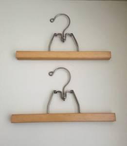 Set of 2 Vintage, Matching, Taiwan, Wood- Pant, Trouser, Skirt Hangers (Madison)