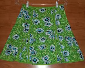 Super cute Randi M. Petites RETRO print stretch cotton skirt sz 2P (Camden Yards