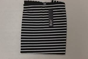 Brand New APT 9 Women's Midi Ponte Pencil Skirt Large Nora Black Strip