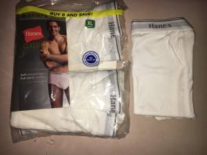 Four Pair Hanes Men's Briefs XL, White (Severna Park)