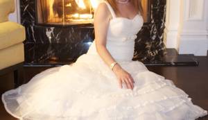 Wedding Gown - Priscilla of Boston - Ivory Silk - Sleeveless Mermaid - M