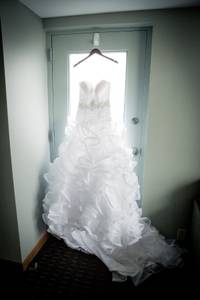 wedding dress, silhouette slip and two veils (Waltham, MA)
