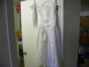 Flower Girl Dress for wedding handmade child size 7 plus parasol (Clarkston)