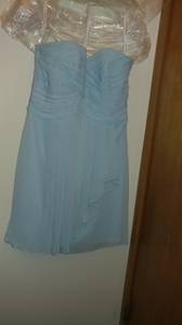 David's bridal strapless bridesmaid dress