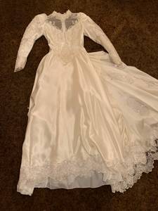 Custom-Tailored White Wedding Dress, Size 10 (Severna Park)