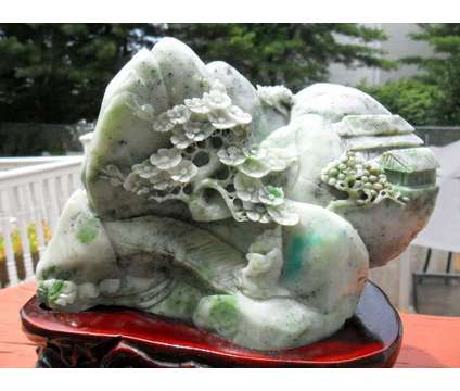 Beautiful 100% Natural DuShan Jade Handwork Carved Statue Mountain of Wise Man