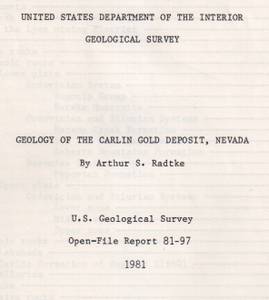 Carlin Gold Deposit- 1981 (Boulder City)