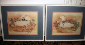 Set of 2-Counted Cross Stitched-Complete-Framed (Bay Ridge, Bklyn)