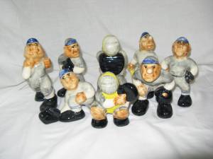 8 Shearwater Pottery Baseball Figurines - 1997