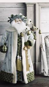 MacKenzie Childs Icy Blue Santa,FatherChristmas, Winter Accent