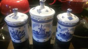 Delft Blue Hand Painted Canisters from Holland (East Atlanta)