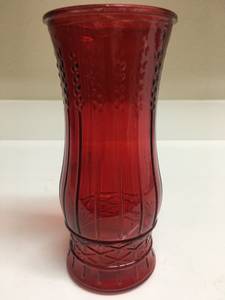 Dark Red Glass Flower Vase