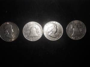 Silver Coins Ben Franlin Half Dollars