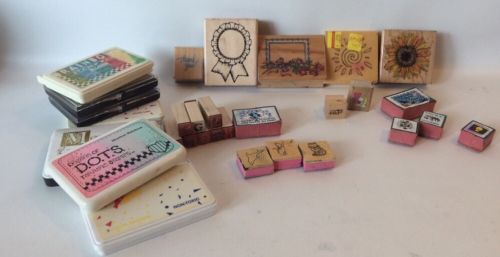 Lot Of Rubber Stamps Ink Pads 30 Pcs Letters School Projects