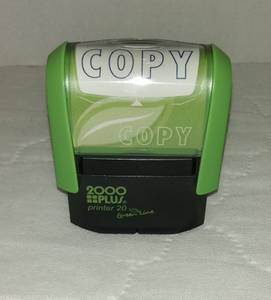 2000PLUS Printer 20 Green Line Blue Ink Self-Inking Stamp - 