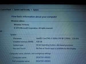 Lenovo ideapad 100-15ibd Laptop i3 5th gen2.20GHZ 4GB (Brookfield)